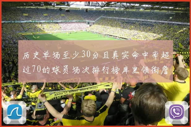 历史单场至少30分且真实命中率超过70的球员场次排行榜库里领衔詹姆斯杜兰特紧随其后